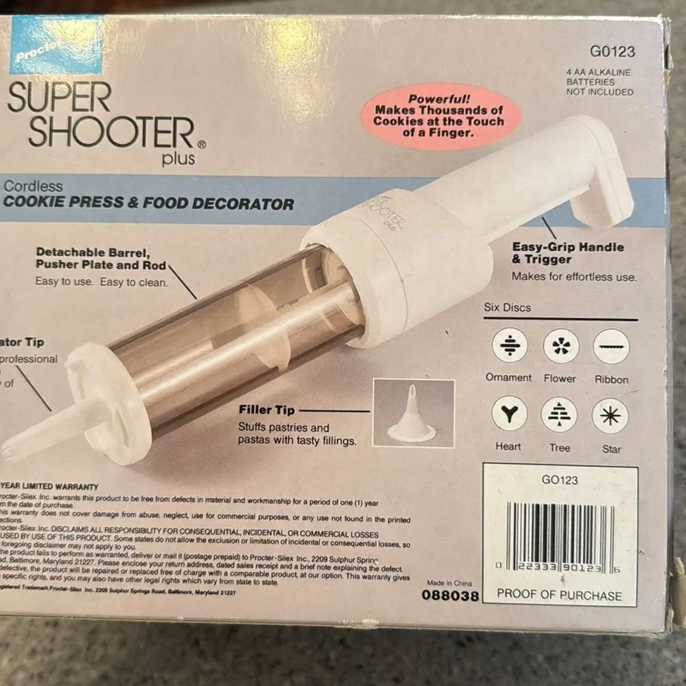PROCTOR SILEX Vintage Super Shooter Plus Cookie Press & Accessory Kit